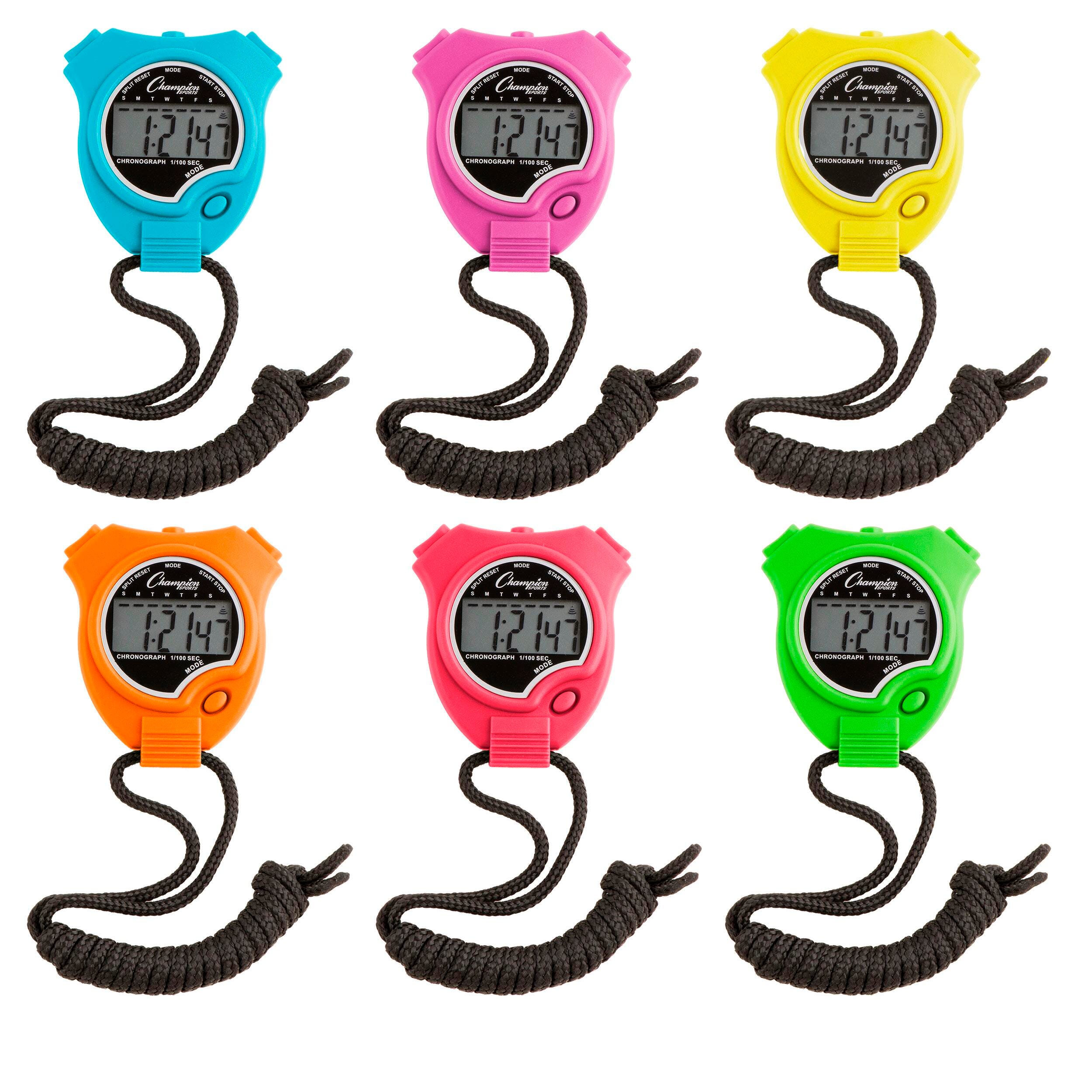 Champion Stopwatches, Neon Colors, Set of 6, Item Number 1568494